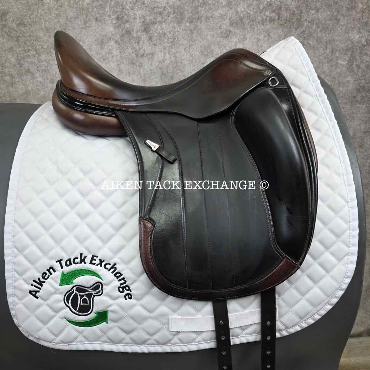 2020 Equipe Viktoria E-Carbon Monoflap Dressage Saddle, 17" Seat, Short Flap, MW/W Tree, Foam Panels