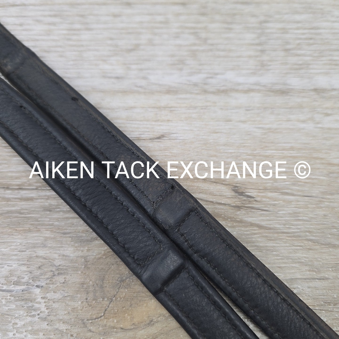 KL Select Red Barn Calf Lined Reins, Black, Size Full