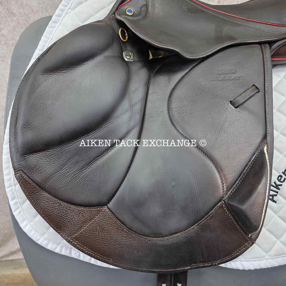 **SOLD** 2017 Stubben Zaria Optimum Deluxe Monoflap Jump Saddle, 17.5" Seat, 29cm - Medium, Wool Flocked Panels