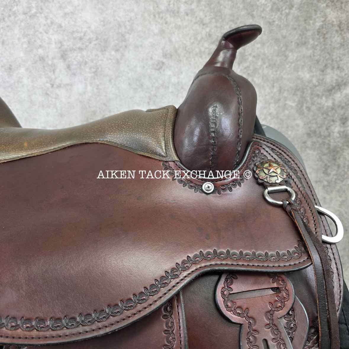 2017 Circle Y 1566 Nova Flex2 Trail Plus Western Saddle, 16" Seat, Wide Tree - Full QH Bars