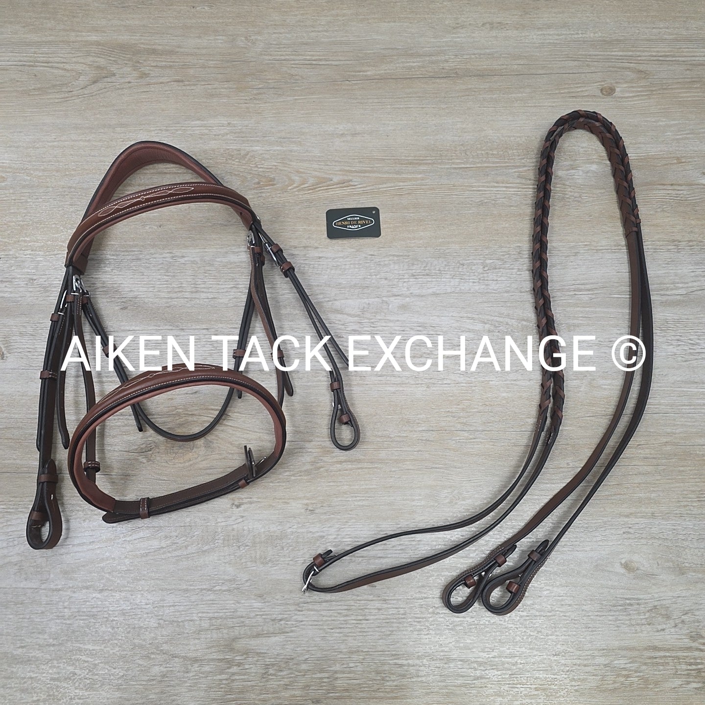 HDR Pro Mono Crown Padded Wide Noseband Bridle with Reins, Brown, Oversize