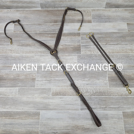 Kentaur Elastic Breastplate with Running Martingale Attachment, Brown, Size Cob