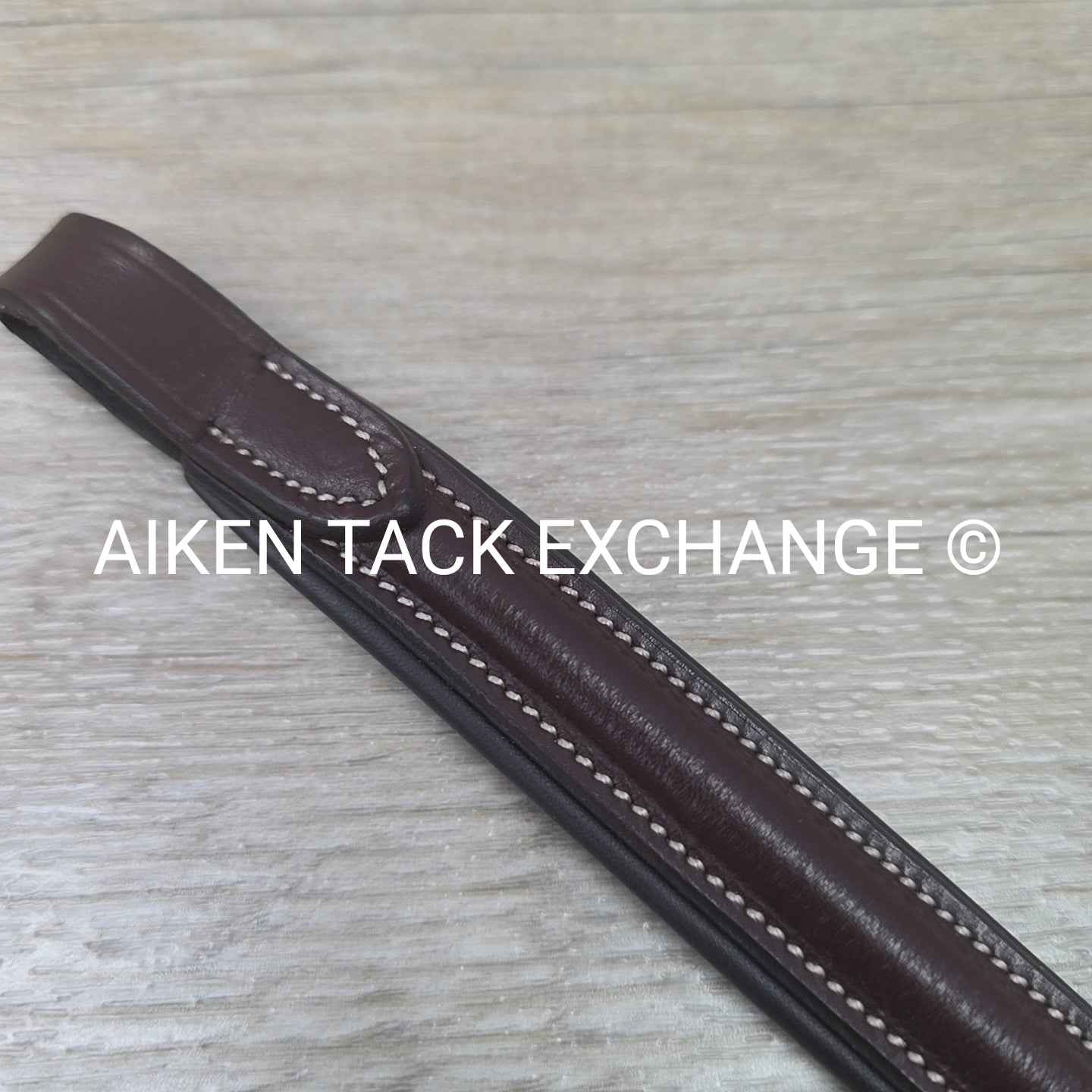 Plain Round Raised Padded Browband, Brown, 15"