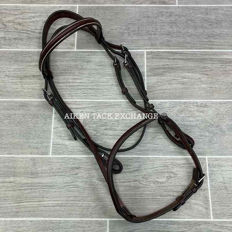 Crosby Plain Raised Bridle with Matching Laced Reins, Sized Cob