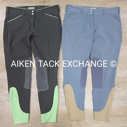 BARGAIN BUNDLE: 2 Pairs Dover Saddlery Knee Patch Breeches, Women's 32