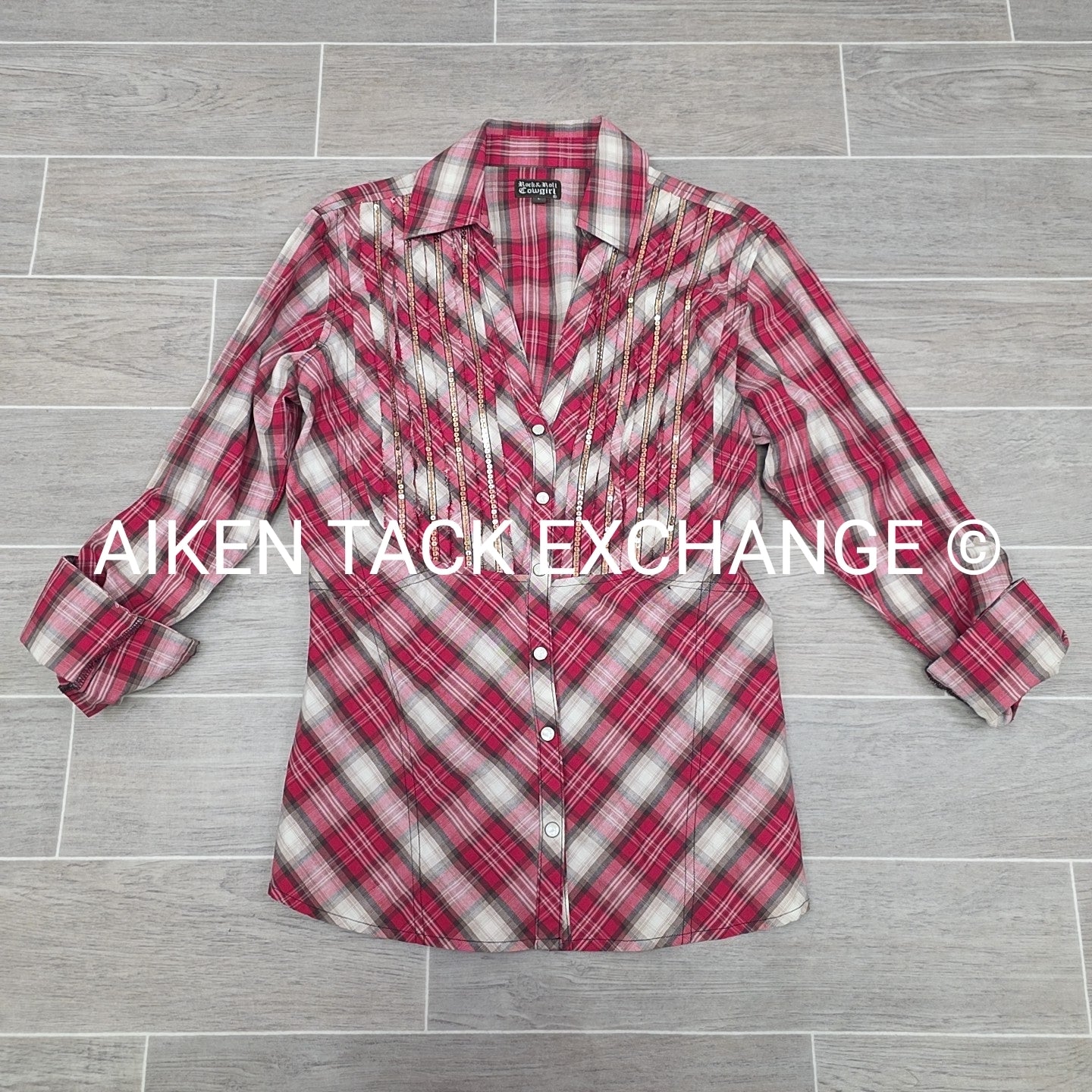 Rock & Roll Cowgirl Long Sleeve Top, Size Large