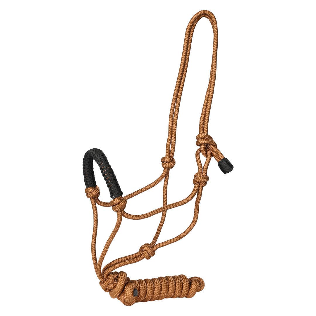 TuffRider Rugged Rope Halter Braided Noseband with Matching Lead: Blue / Horse