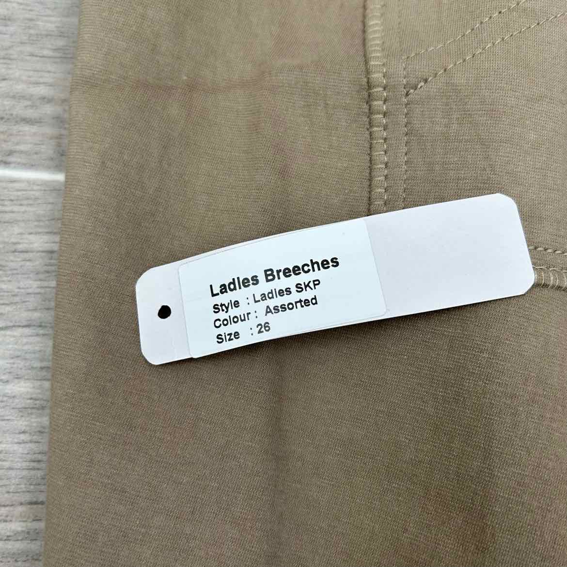 Royal Highness Women's Knee Patch Breeches, Tan, Size 26, Brand New