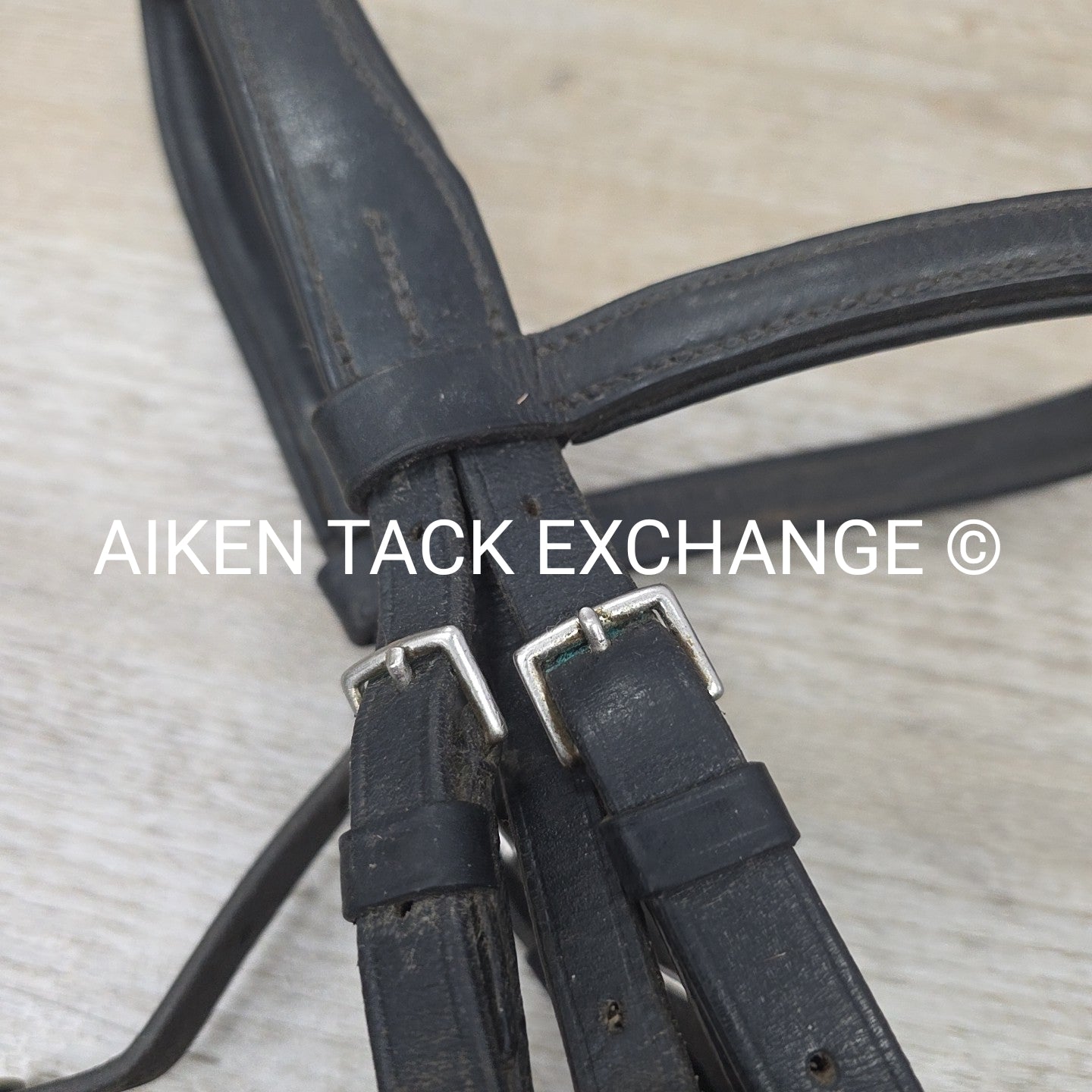 BARGAIN BUNDLE: Dressage Bridle with Rubber Reins, Black, Size Full