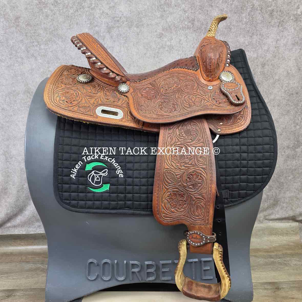 Teskey's Barrel Western Saddle, 15.5" Seat, Wide Tree - Full QH Bars