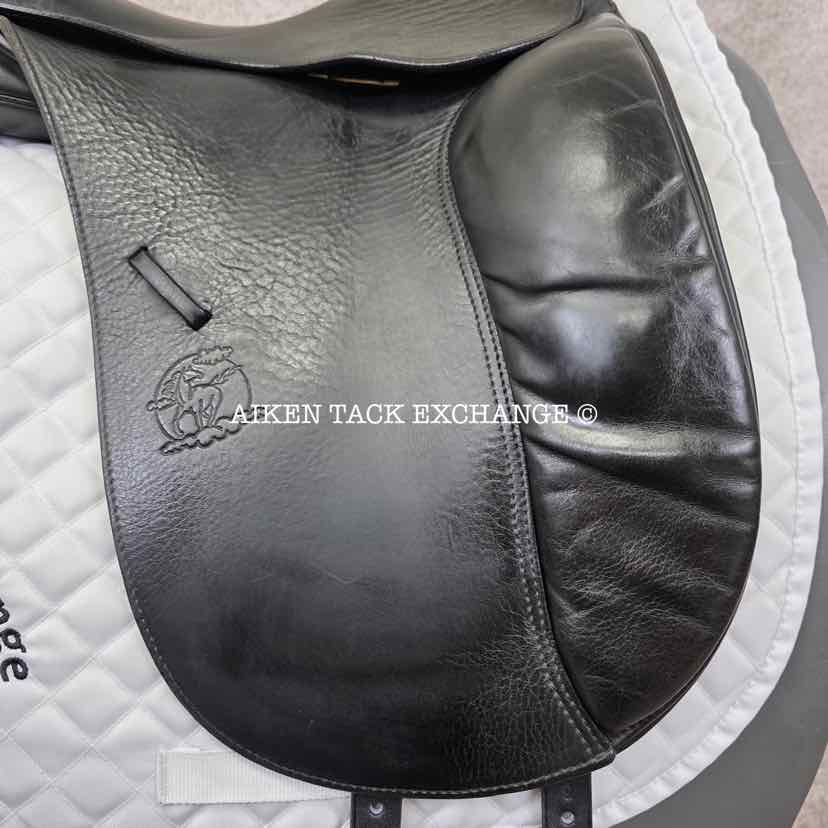 2001 Schleese Jane Savoie Dressage Saddle, 17" Seat, MW/W Tree, Wool Flocked Panels