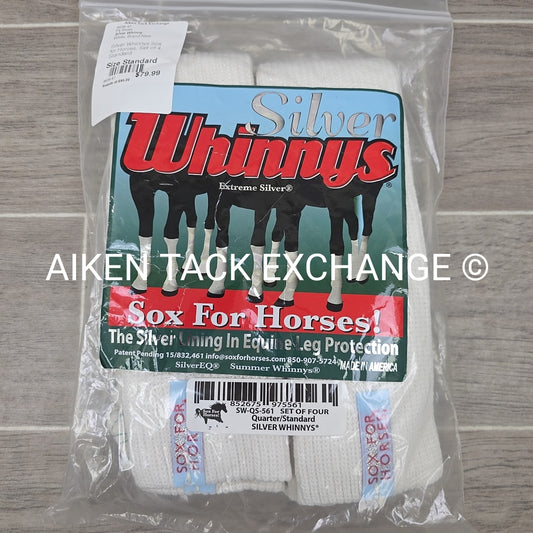Silver Whinnys Sox for Horses, Set of 4, Standard