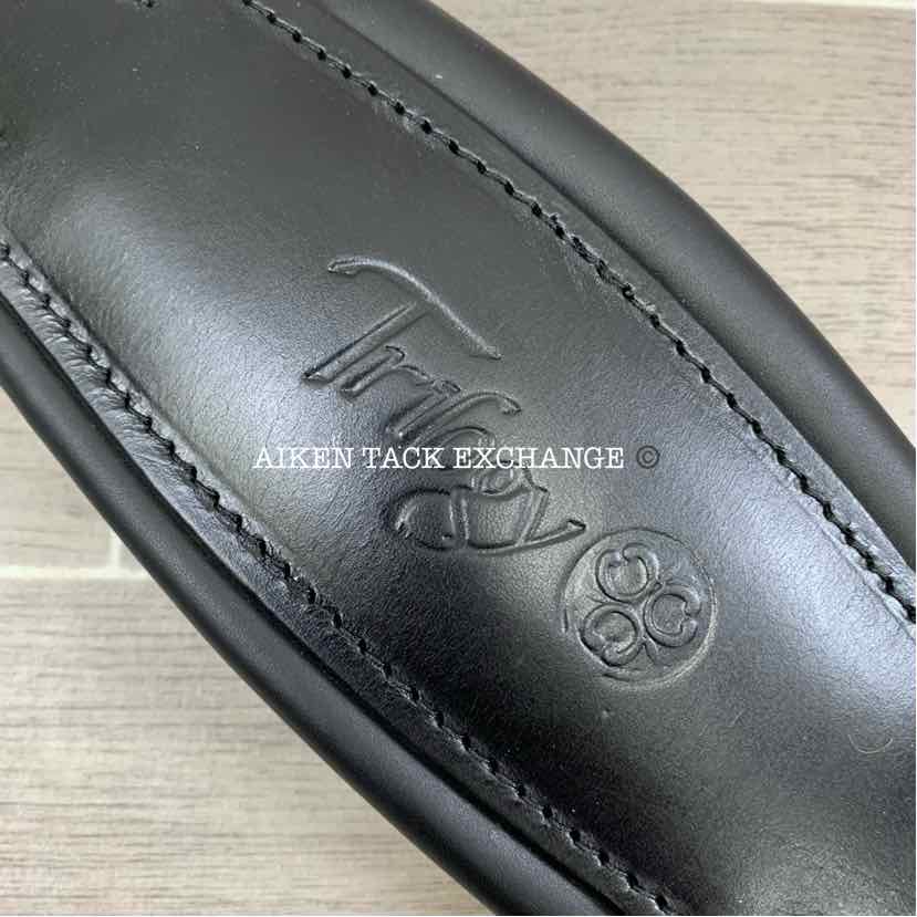 Trilogy Padded Leather Contoured Dressage Girth, Black, 20"