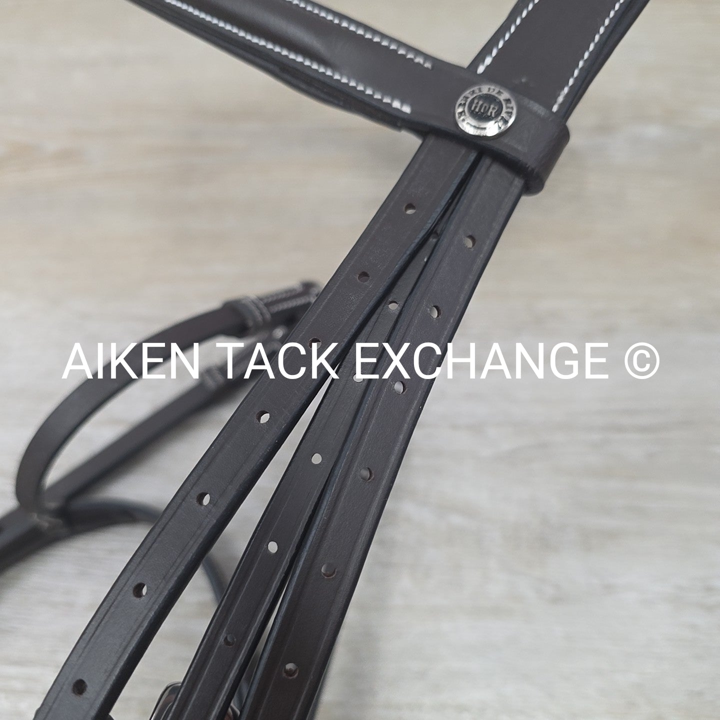 HDR Pro Mono Crown Fancy Stitch Padded Bridle with Reins, Havana Size Full/Horse