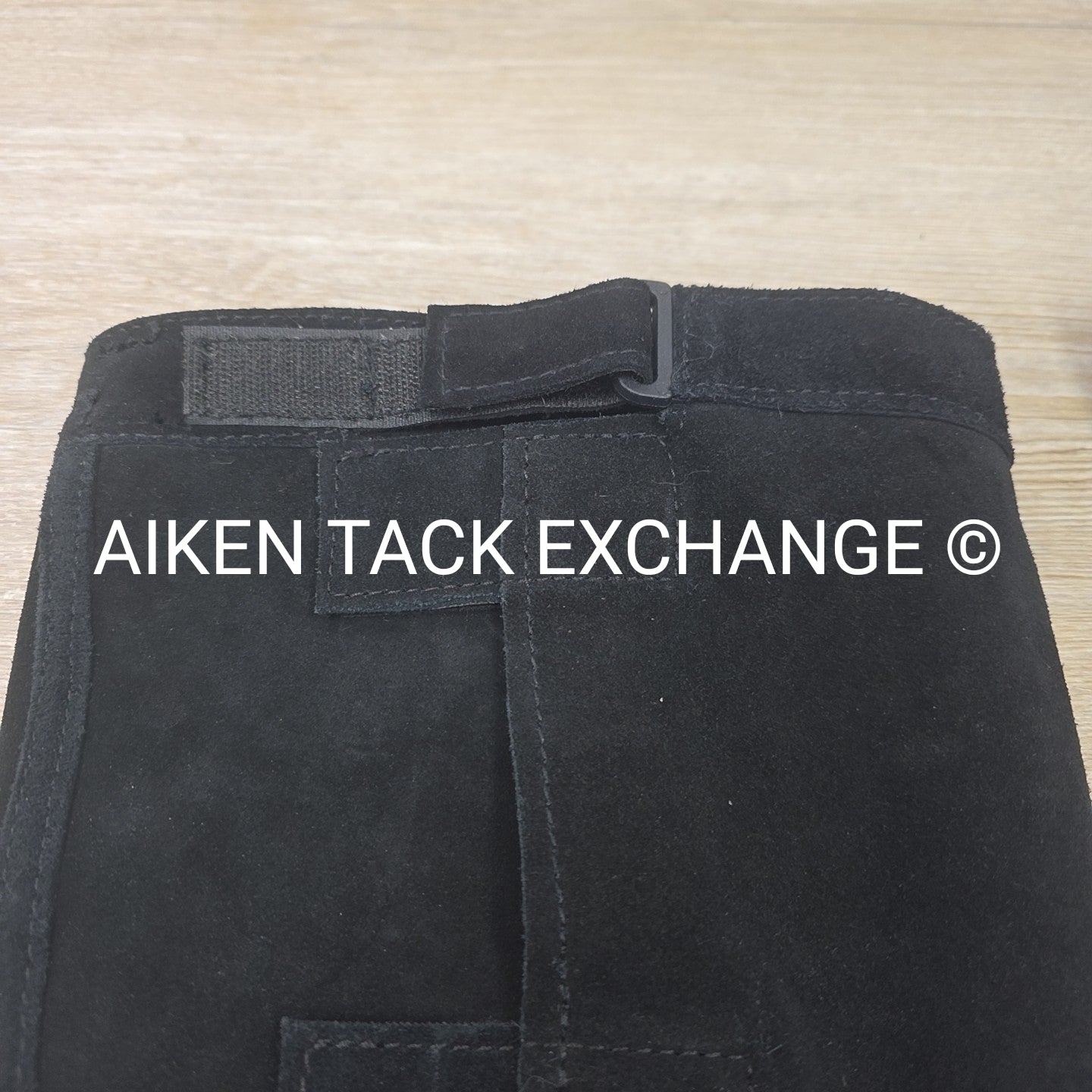 Suede Half Chaps, Black, Size Large