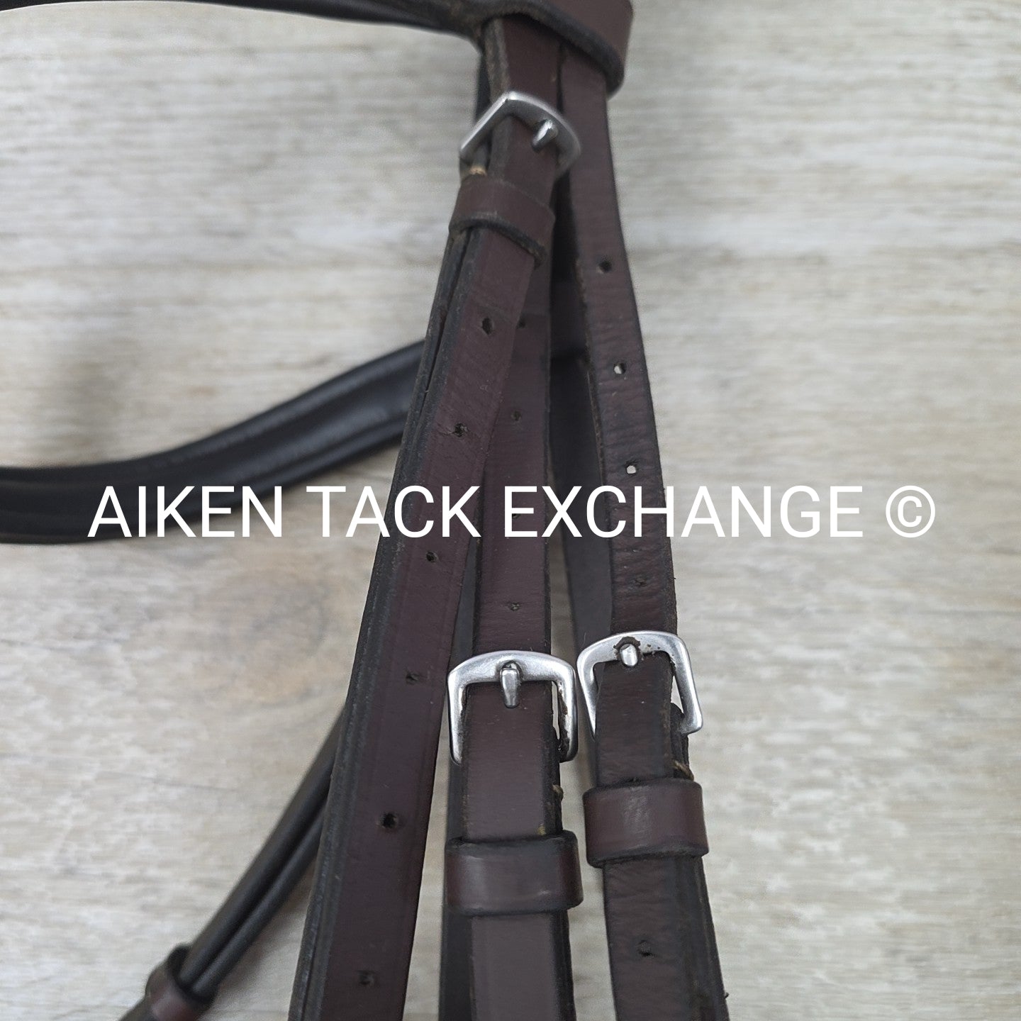 KL Select Black Oak Fancy Stitched Bridle with Matching Laced Reins, Brown, Over
