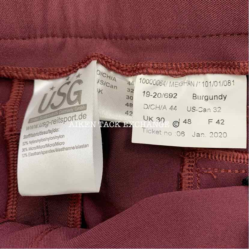 KL Select USG "Meghan" Silicone Full Seat Breeches, Size 32