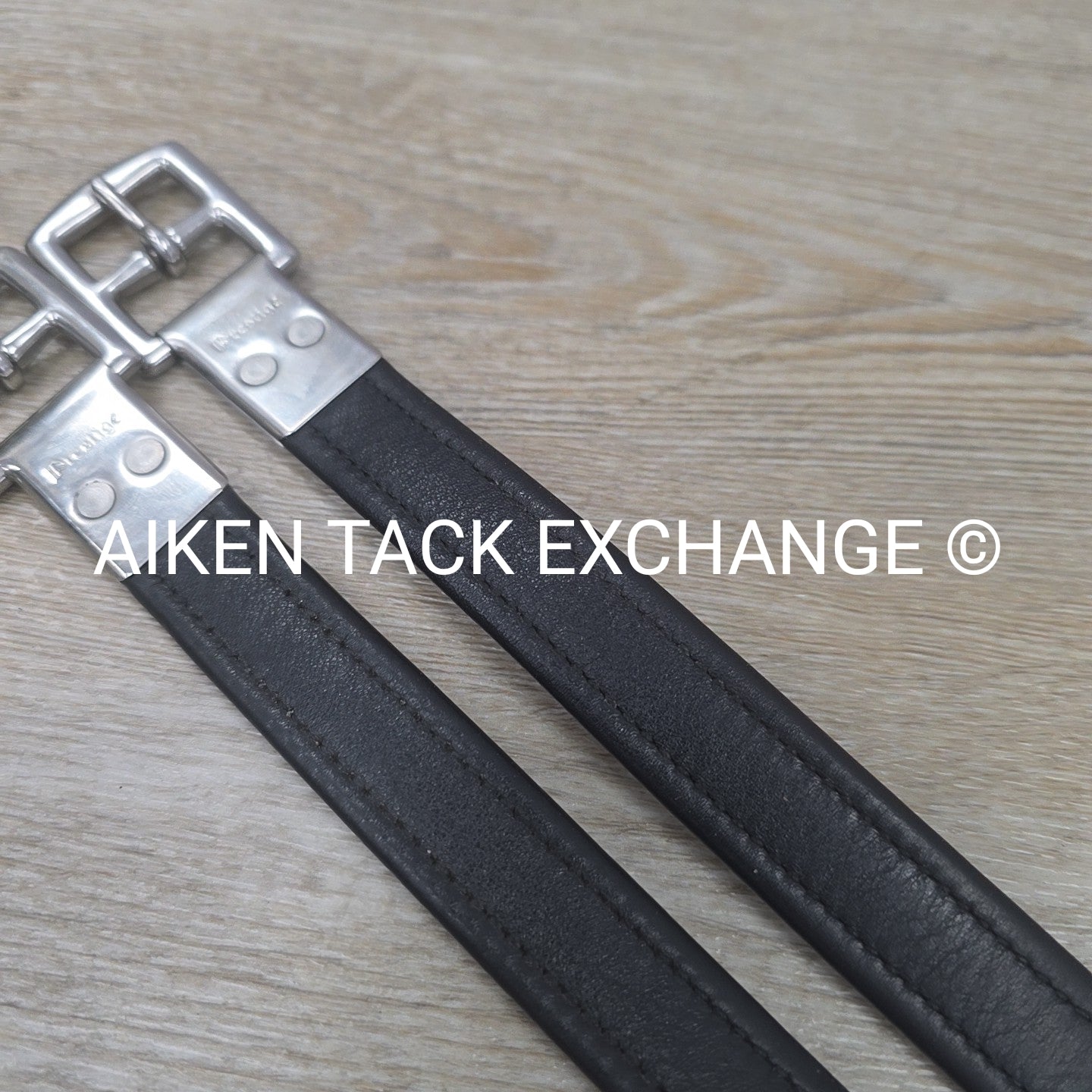 Prestige Nylon Lined Stirrup Leathers, Black, 160cm  / 63"