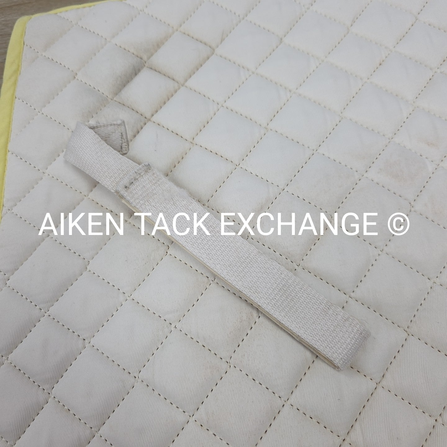 Dover Saddlery All Purpose Pony Saddle Pad, White with Yellow Trim