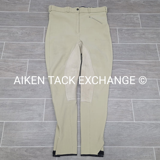 Trainers Choice Leather Full Seat Breeches, Size 34R