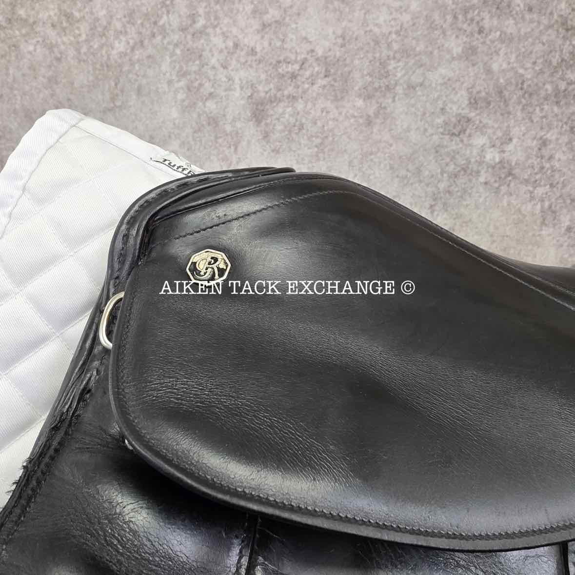 1986 Kieffer Udo Lange Dressage Saddle, 17" Seat, Narrow Tree, Wool Flocked Panels