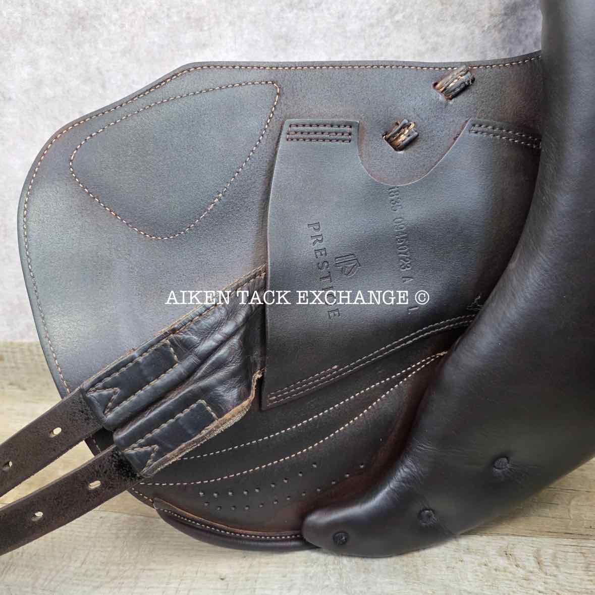 **SOLD** 2023 Prestige X-Advanced K Monoflap Jump Saddle, 18" Seat, 35 Tree - MW/W, Wool Flocked Panels