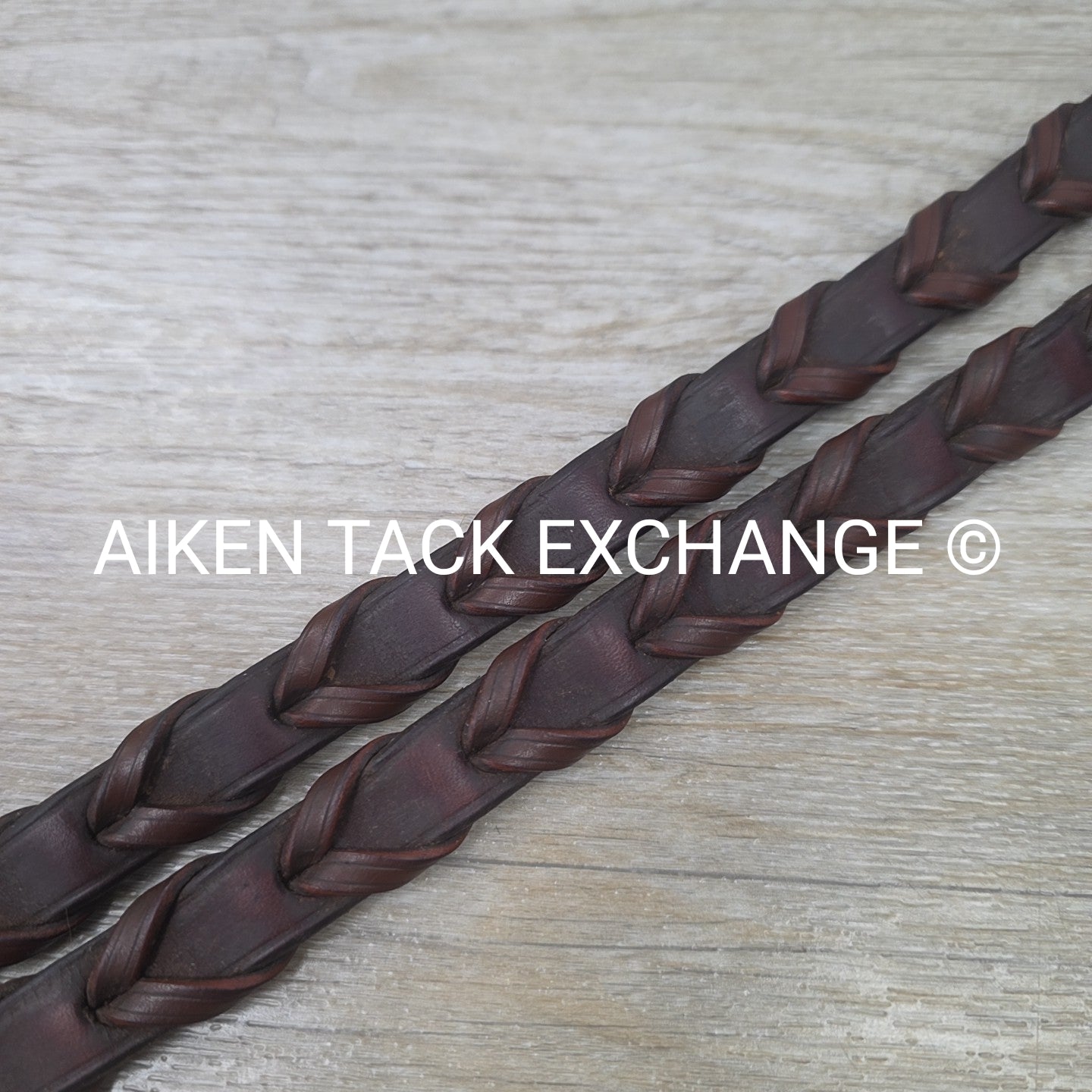Stubben Plain Laced Reins, Brown, 60"