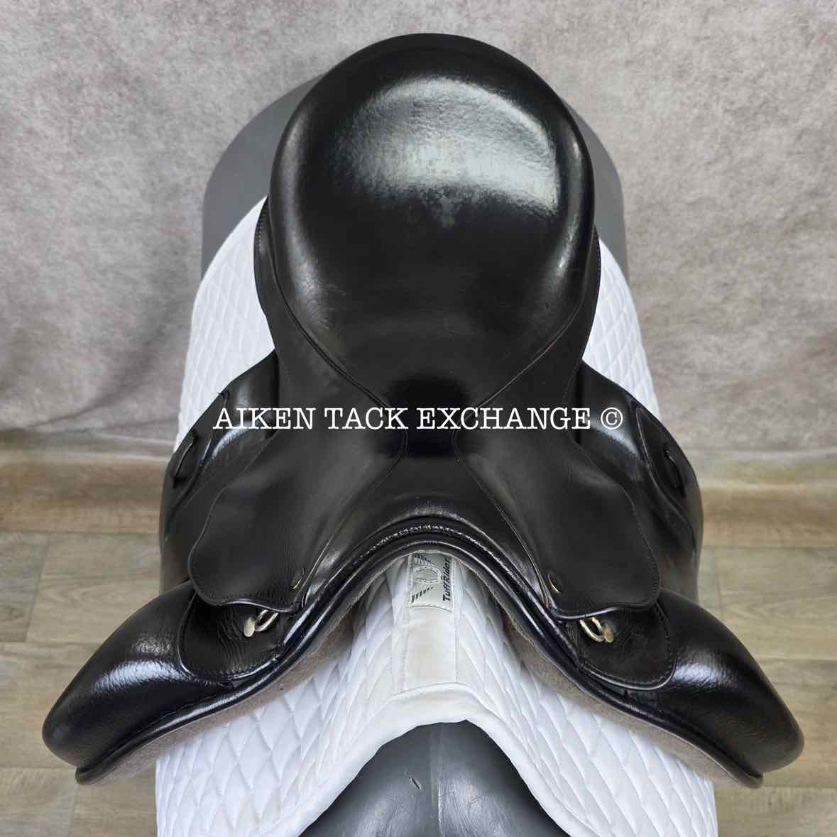 2011 Black Country Vinici Monoflap Dressage Saddle, 17.5" Seat, Medium Wide Tree, Wool Flocked Serge Panels