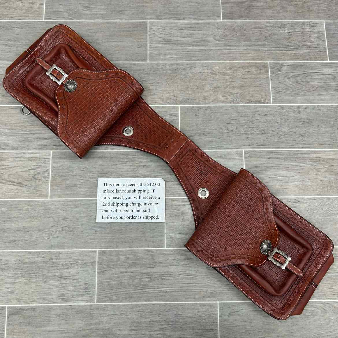 Tooled Leather Saddle Bag