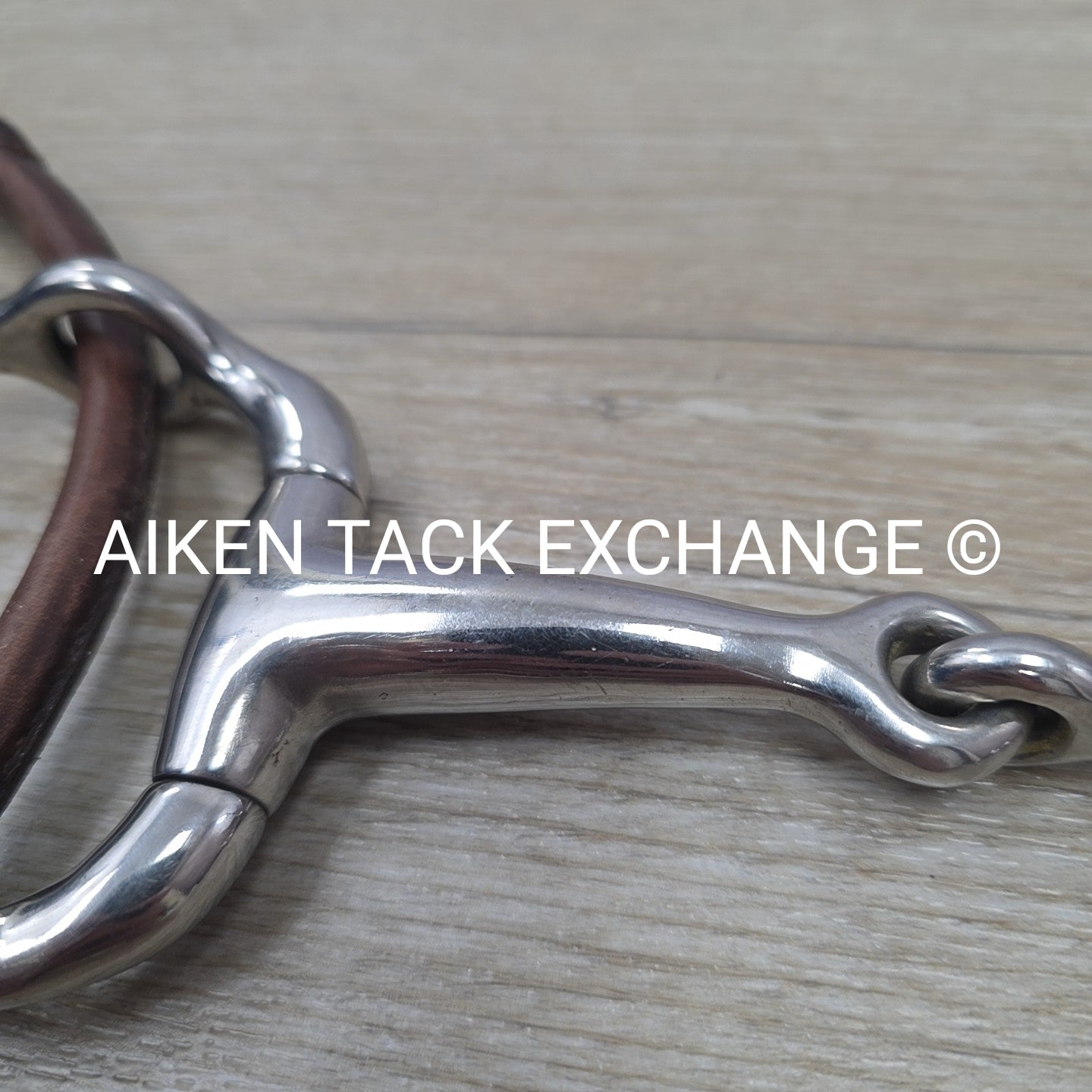 Korsteel Single Joint Eggbutt Gag Bit with Leather Cheek Pieces 5.5"
