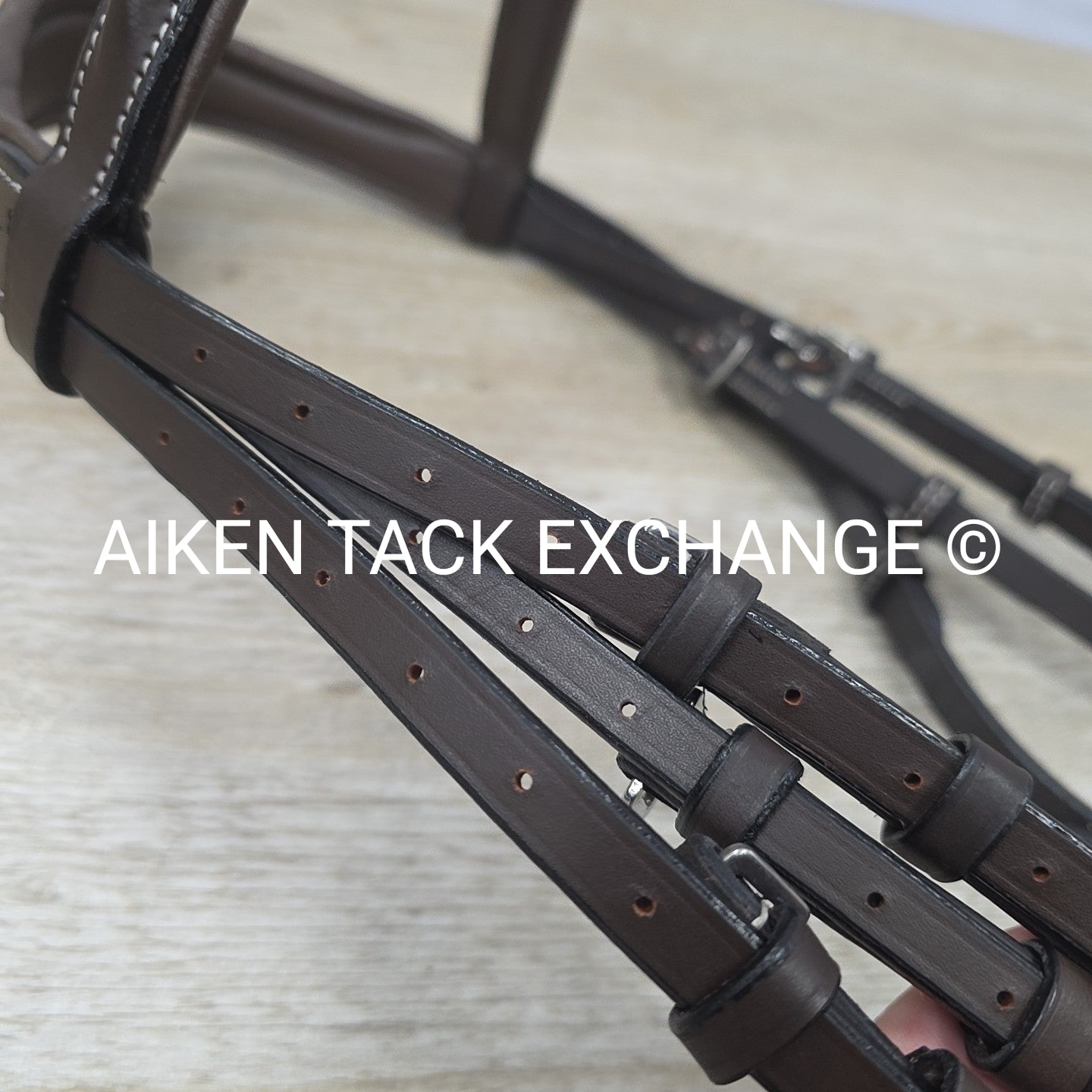 HDR Pro Mono Crown Raised Figure 8 Bridle with Rubber Reins, Havana, Oversize