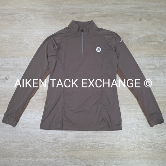 Lettia Shadow Long Sleeve Sun Shirt, Brown, Size Small (has blemishes)