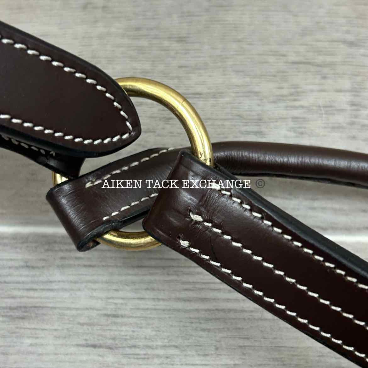 KL Select Black Oak Pine Leather Halter, Brown/Brass, Size Full