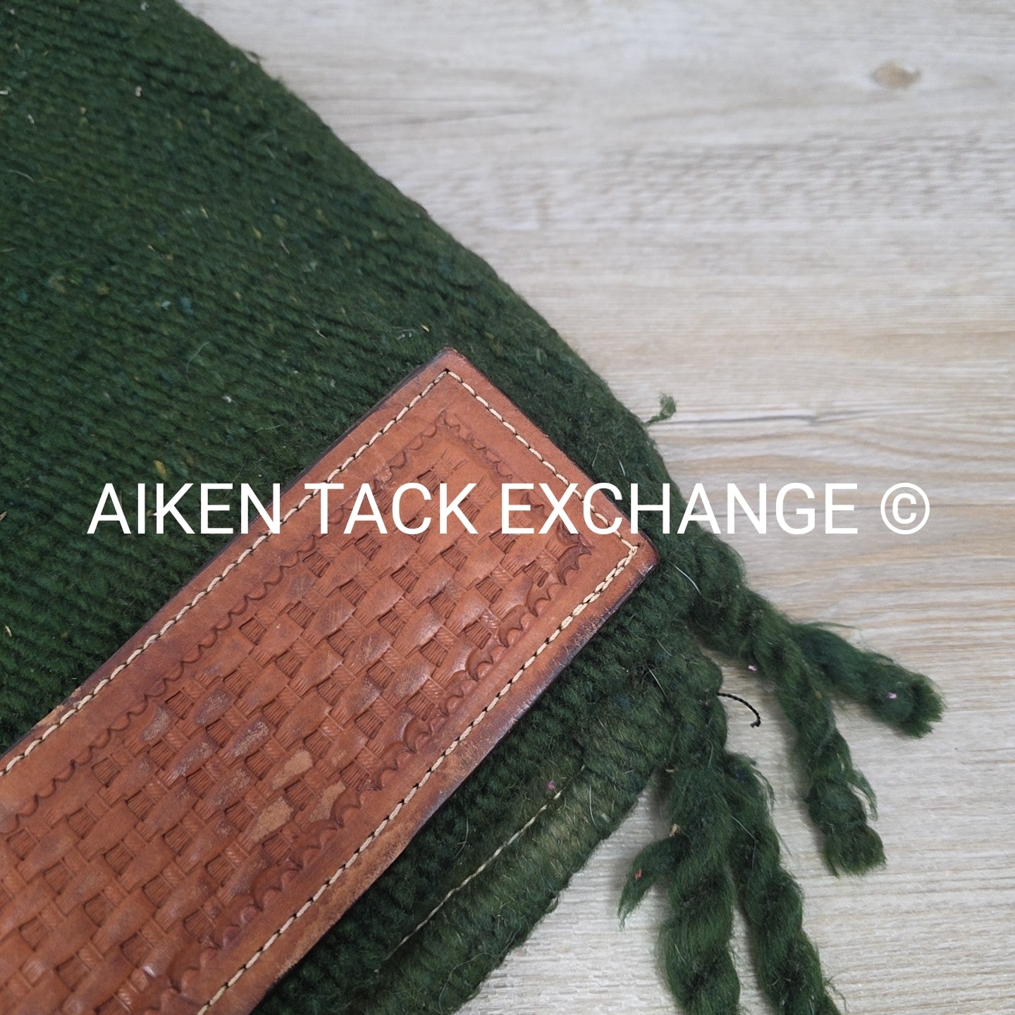 Western Saddle Pad with Tooled Leather Trim