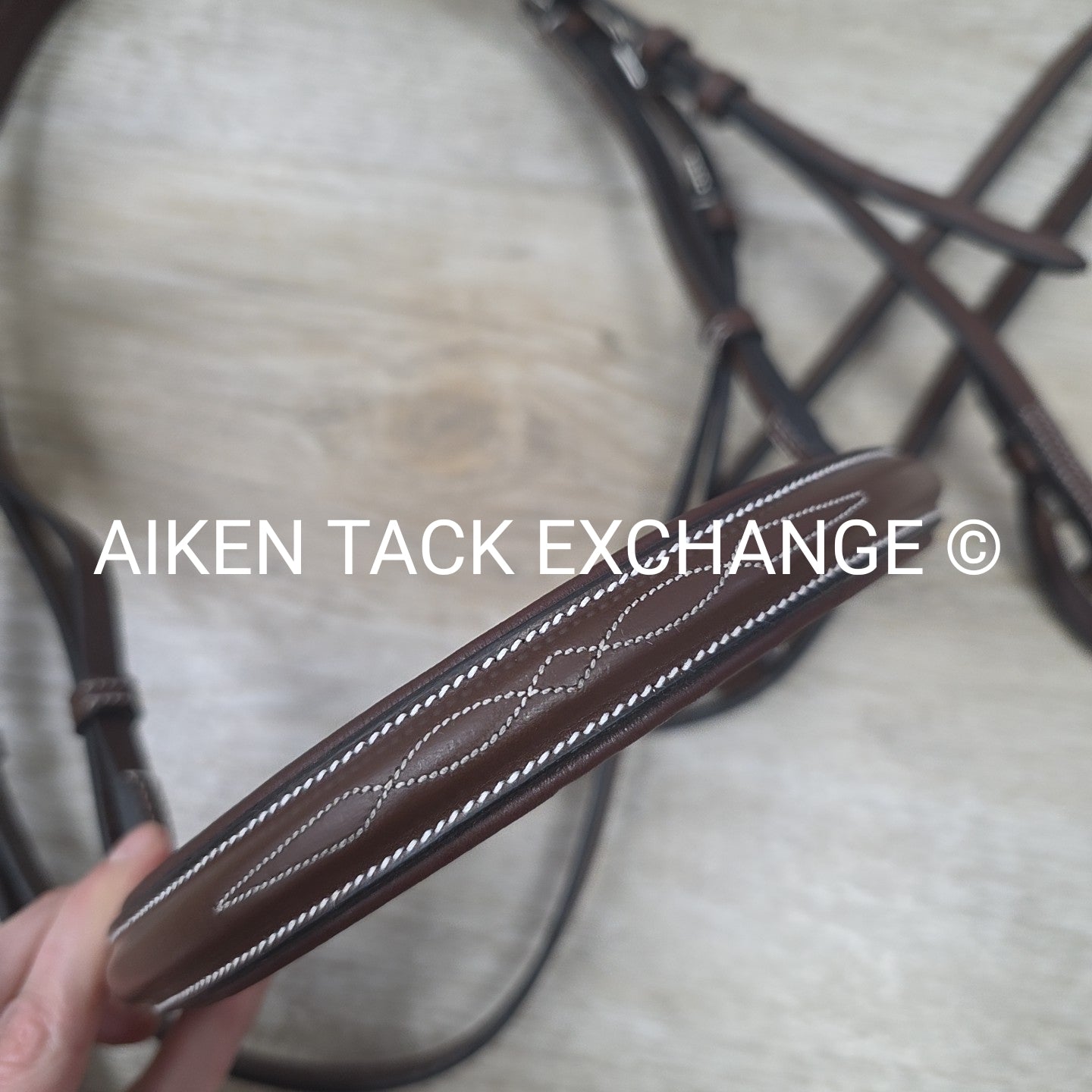 HDR Pro Mono Crown Fancy Stitch Padded Bridle with Reins, Brown, Size Full/Horse