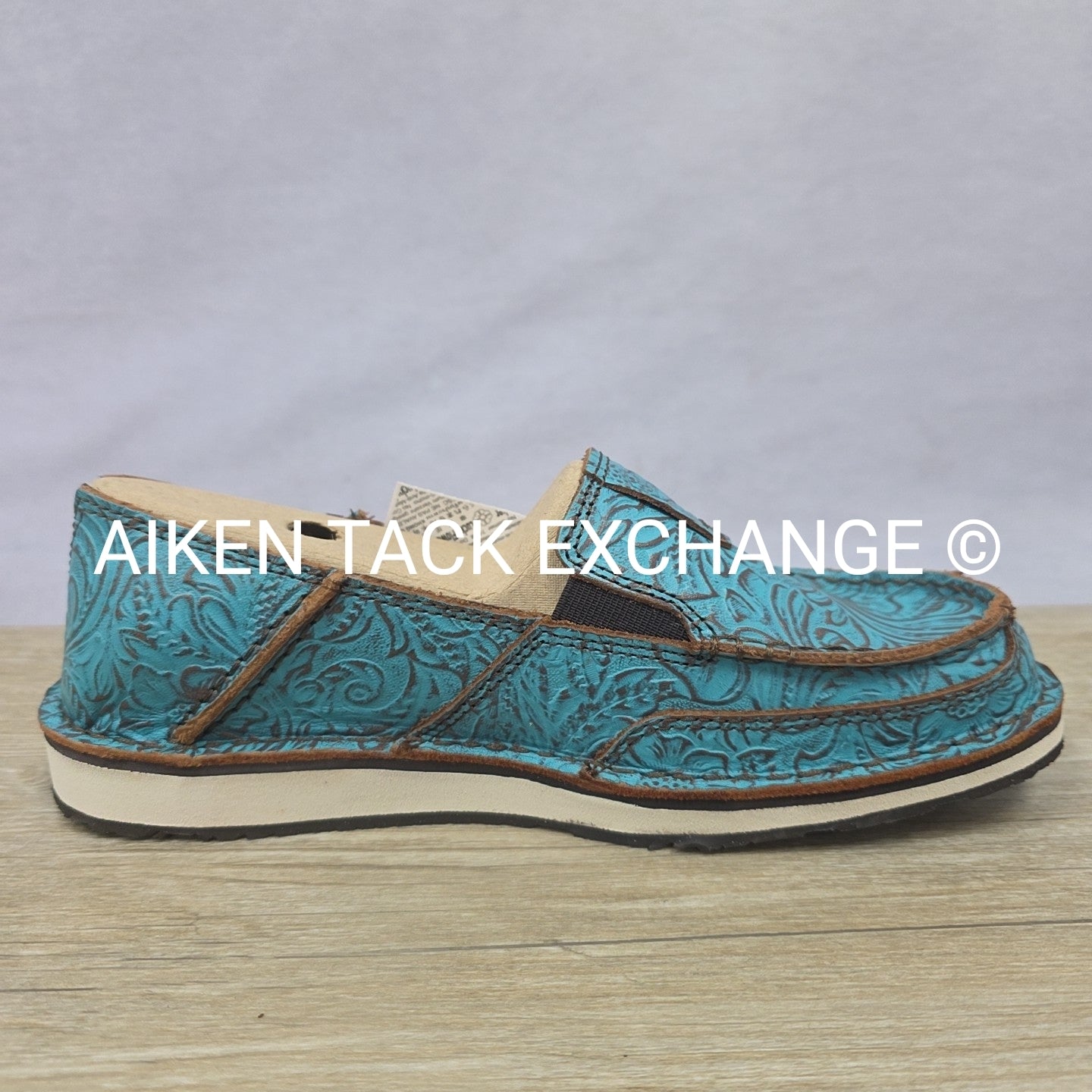 Ariat Brushed Turquoise Floral Embossed Cruisers, Brand New, Size 7.5
