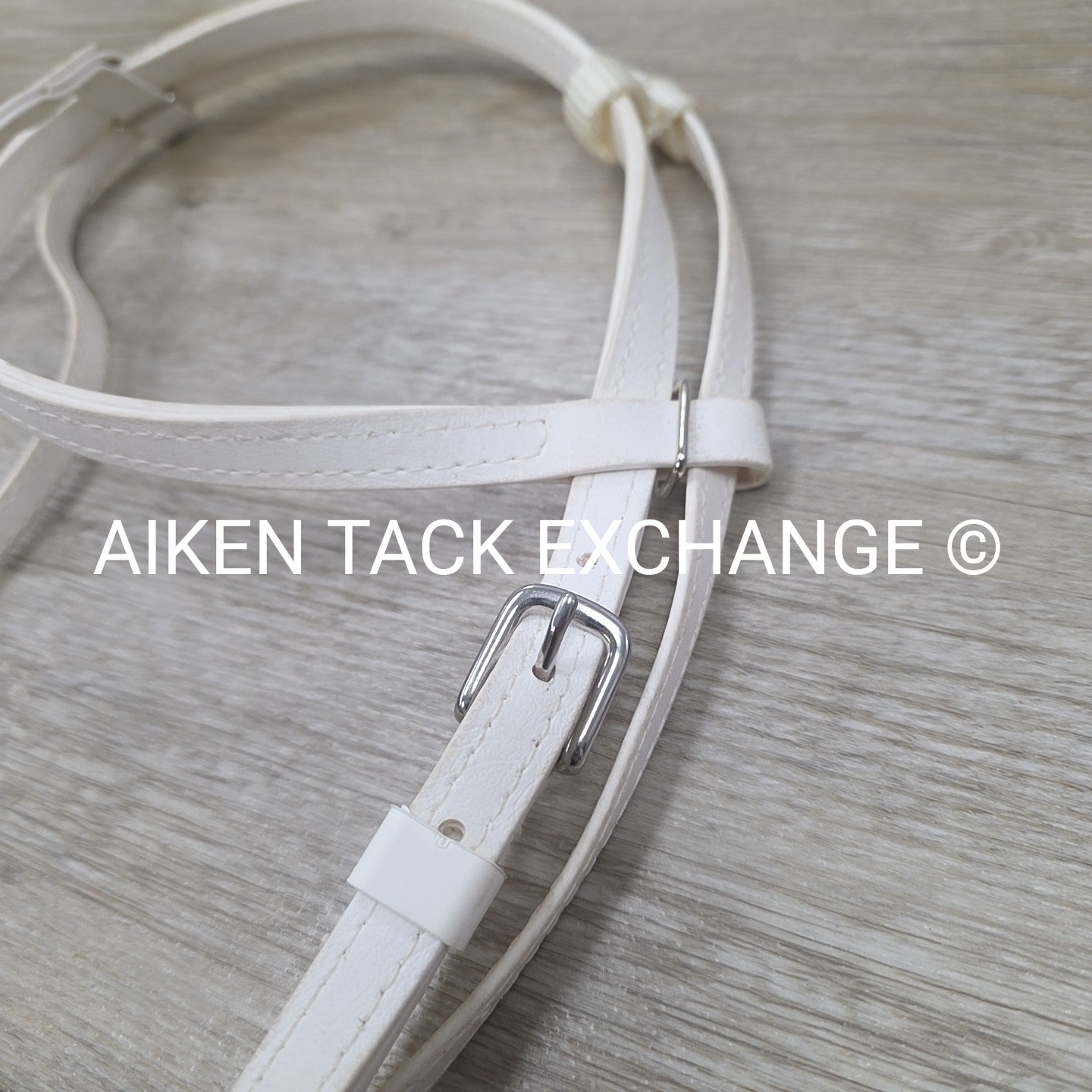 Jacks Beta Headstall and Curb Strap, White, Size Cob / Full