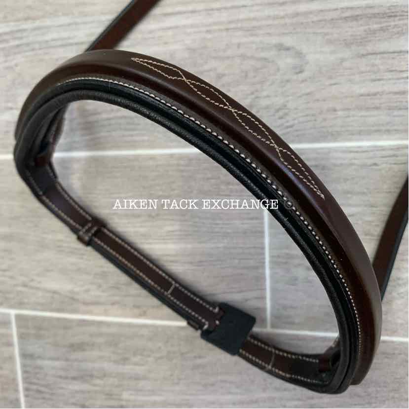 KL Select Red Barn Icon Square Raised Fancy Stitch Noseband, Oversize