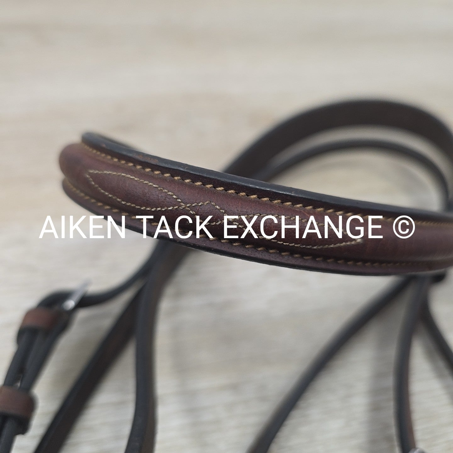 Plain Raised Bridle with Matching Laced Reins, Brown, Size Cob