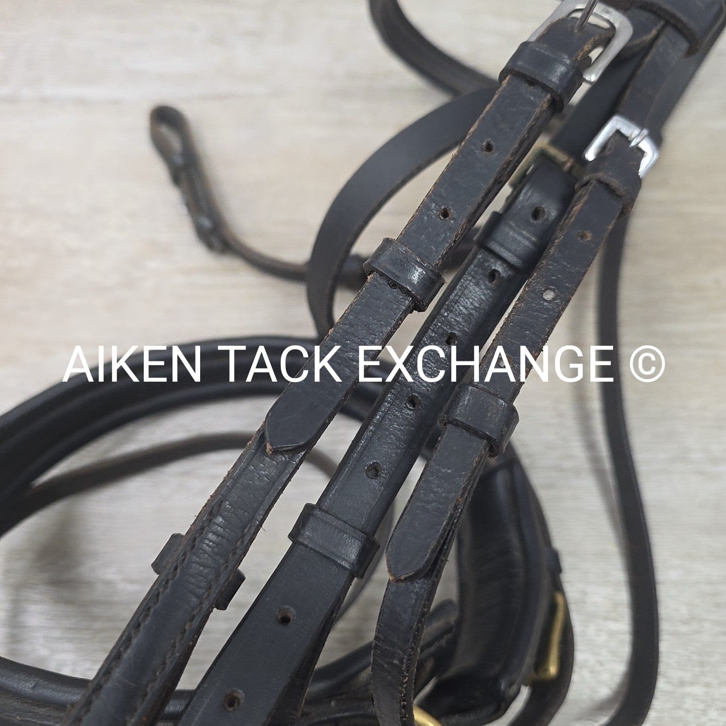 BARGAIN BUNDLE: Flash Dressage Bridle, Fancy Stitched Flash Noseband & Plain Rai