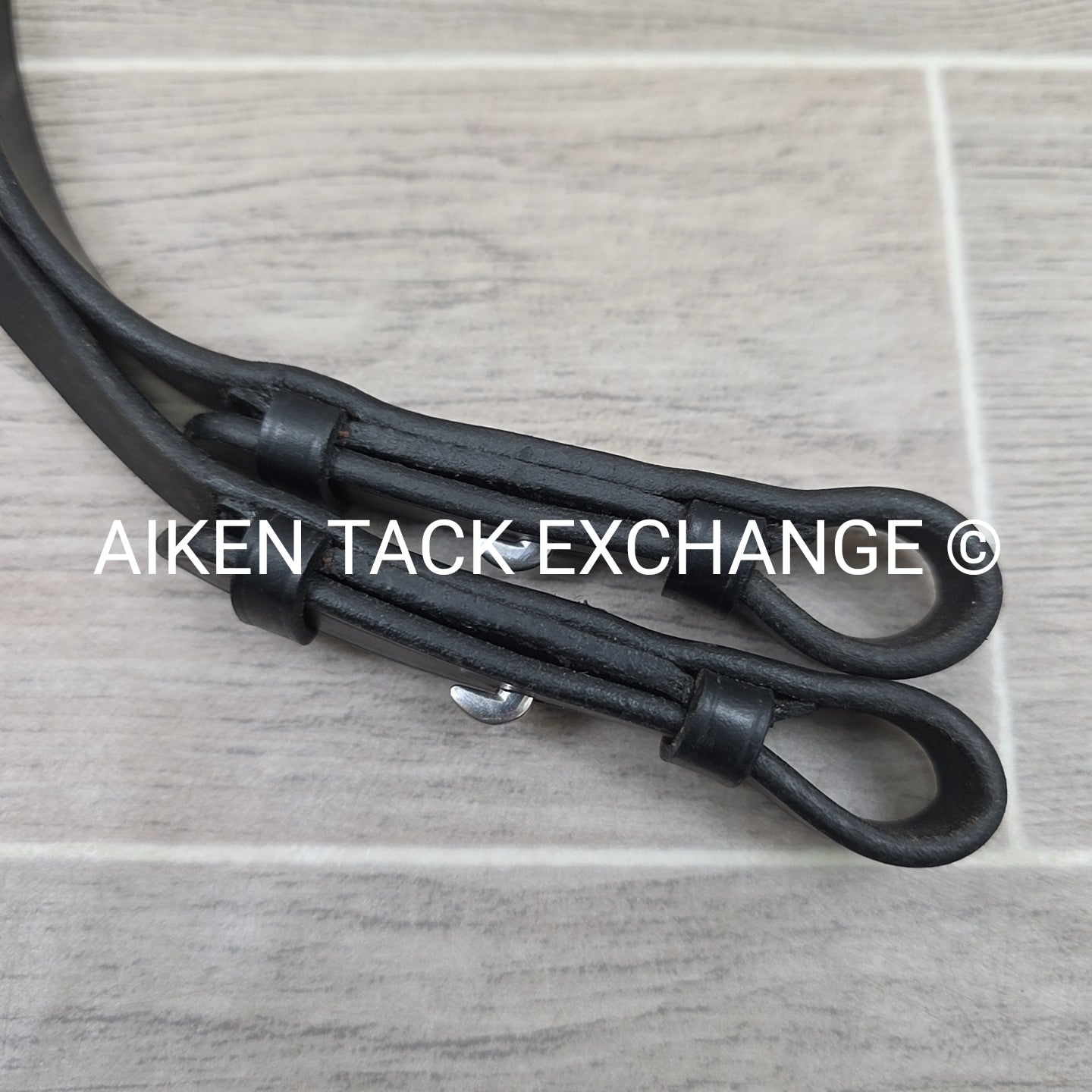 Leather Reins with Hand Stops, Black, Size Full