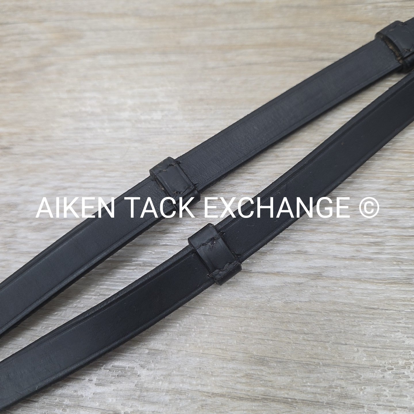 Leather Reins with Hand Stops, Black, 56"