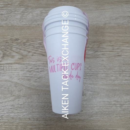 Reusable Plastic Coffee/Tea Travel Cups with Lids, 3-Pack, Brand New