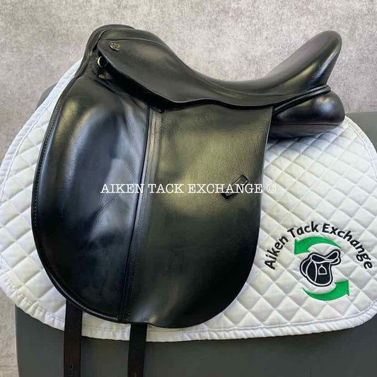 **SOLD** 2008 Trilogy Verago Elite Dressage Saddle, 18" Seat, Wide Tree, Wool Flocked Panels