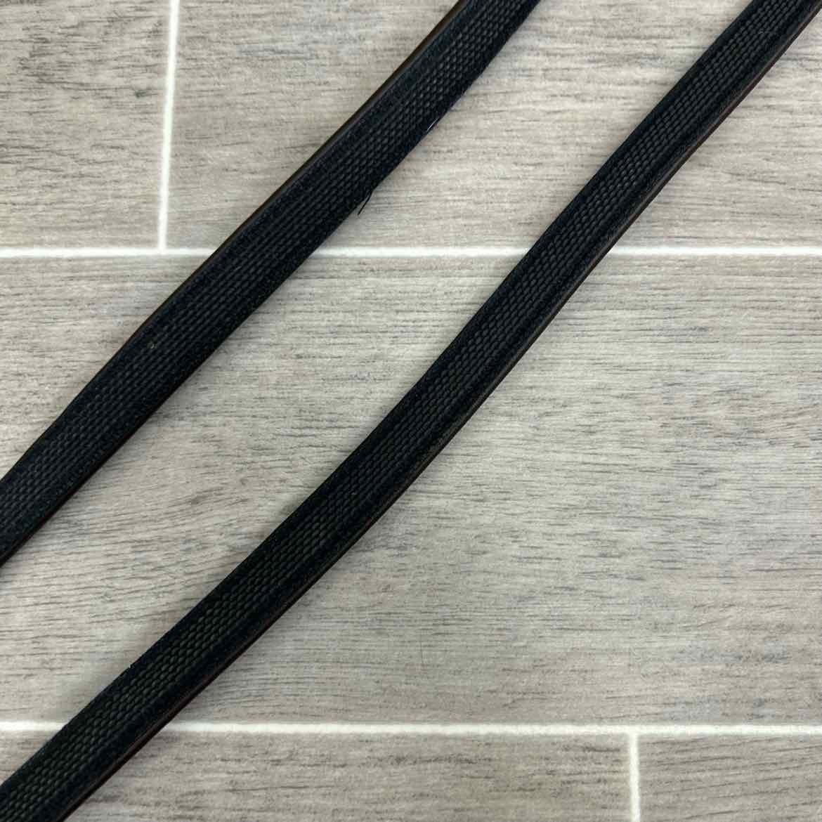 Stubben NT Leather Reins with Extra Grip Rubber Lining, Brown, 55"