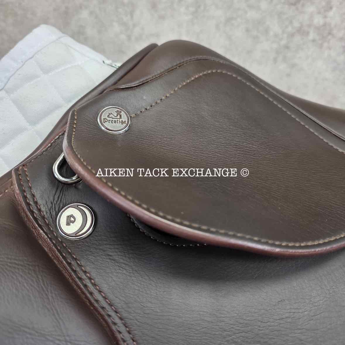 **SOLD** 2020 Prestige Synchrony CPS Jump Saddle, 17" Seat, 34 Tree - MW, Wool Flocked Panels