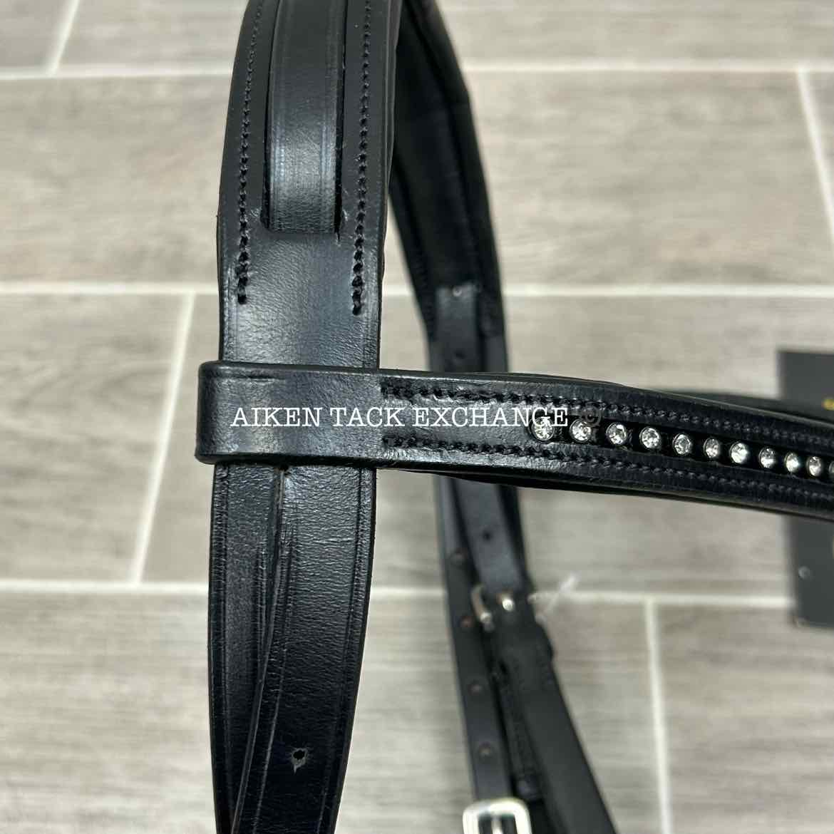 KL Select KL Italia Pirouette Flash Bridle with Reins, Black, Size Cob