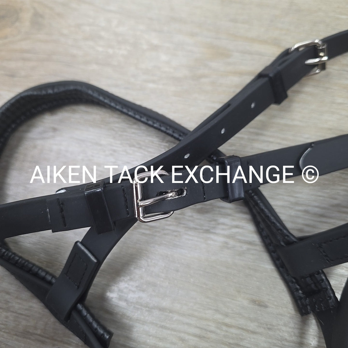 Biothane Bridle with Matching Rubber Grip Reins, Black, Size Large