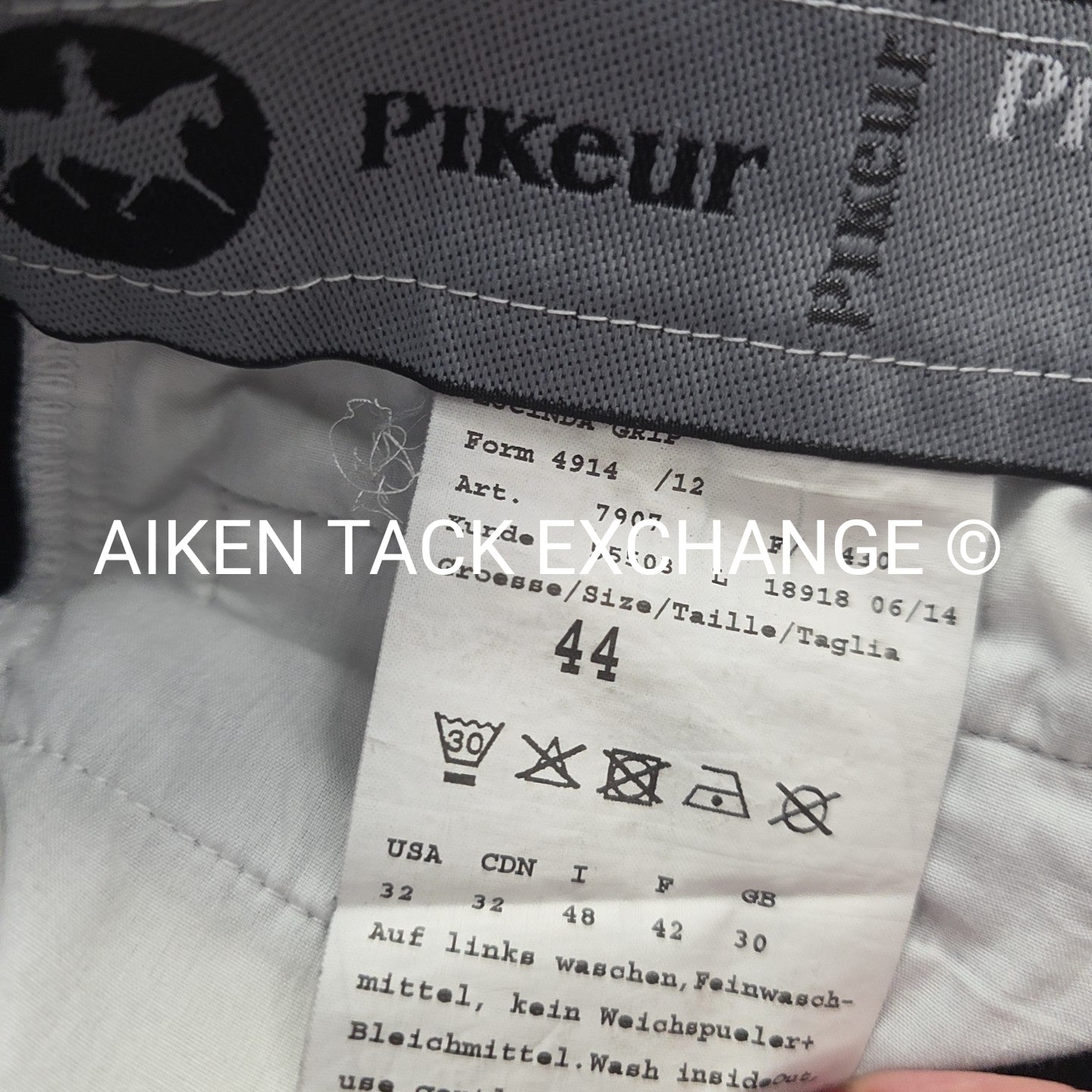Pikeur Lucinda Grip Silicone Full Seat Breeches, Size 32