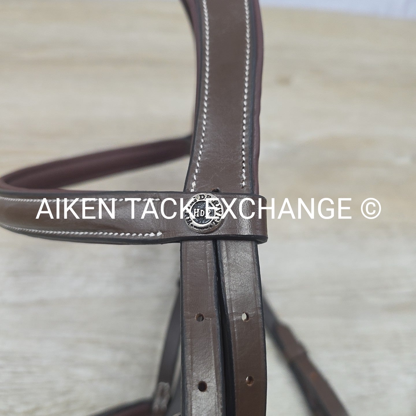 HDR Pro Mono Crown Fancy Stitch Padded Bridle with Reins, Brown, Size Pony